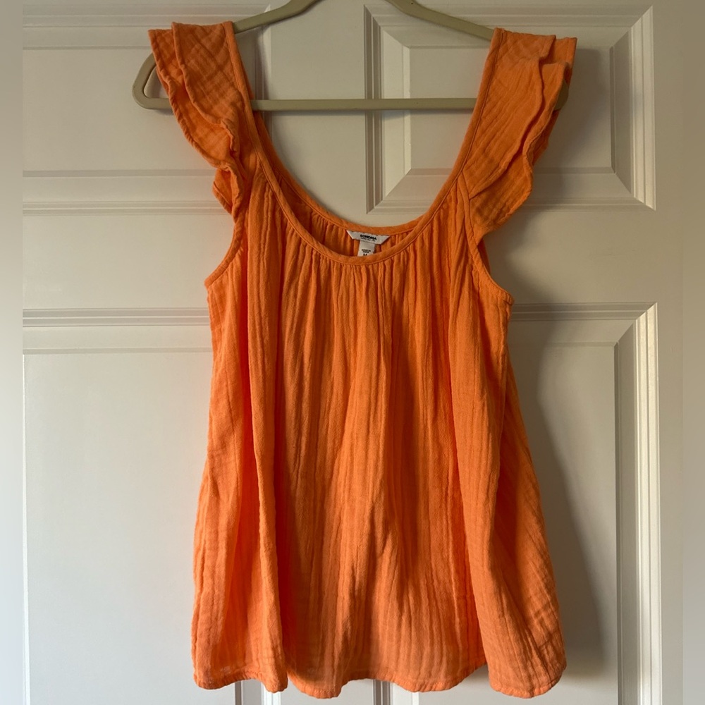 Sonoma Orange Ruffled Blouse